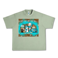 Oil Green winter snowman coffee Urban Heavy Tee - Jasminsmagicworld