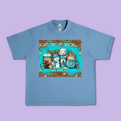 Winter Snowman Coffee Urban Heavy Tee Designed By Jasminsmagicworld