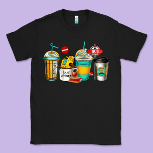School Bus Driver Coffee Cups Classic Tee Designed By Jasminsmagicworld