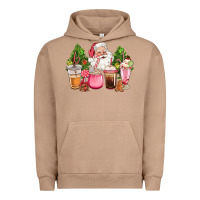 Pigment Burro pink christmas santa coffe cups Urban Hoodie - CowGirlArtShop