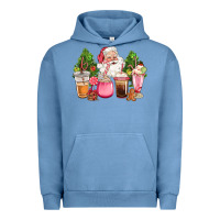 Pigment Pebble Blue pink christmas santa coffe cups Urban Hoodie - CowGirlArtShop