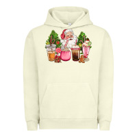 Pigment Pistachio pink christmas santa coffe cups Urban Hoodie - CowGirlArtShop