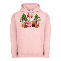 Pigment Salmon pink christmas santa coffe cups Urban Hoodie - CowGirlArtShop