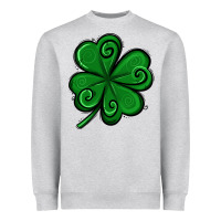 Heather Grey St. Patrick's Day Shamrock Heavyweight Sweatshirt - Jasminsmagicworld