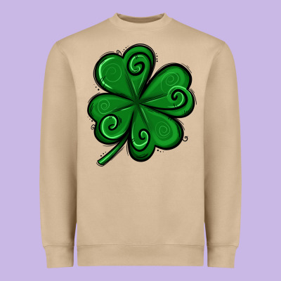 St. Patrick's Day Shamrock Heavyweight Sweatshirt Designed By Jasminsmagicworld