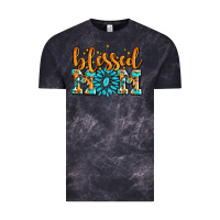 Cloud Black blessed mom with gemstone Vintage Tee - AdoDesignShop
