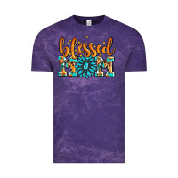Cloud Purple blessed mom with gemstone Vintage Tee - AdoDesignShop