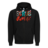 Black scrub life Zipper Hoodie - NancyCooperArtShop