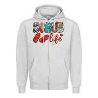 Dove Grey scrub life Zipper Hoodie - NancyCooperArtShop