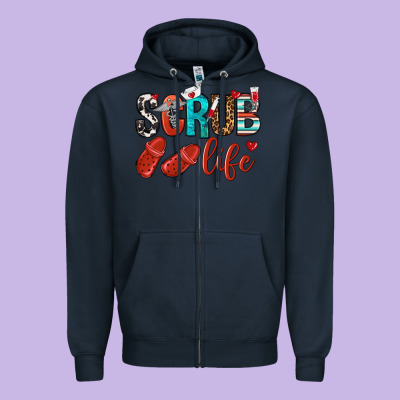 Scrub Life Zipper Hoodie Designed By Nancycooperartshop