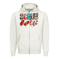 Oatmeal Heather scrub life Zipper Hoodie - NancyCooperArtShop