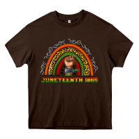 Chocolate Brown juneteenth 1865 rainbow Heavy Core Tee - texasbilliewilder