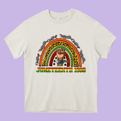 Juneteenth 1865 Rainbow Heavy Core Tee Designed By Texasbilliewilder