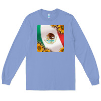 Colony Blue mexican flag sunflowers and leopard coaster Long Sleeve Tee - Jasminsmagicworld