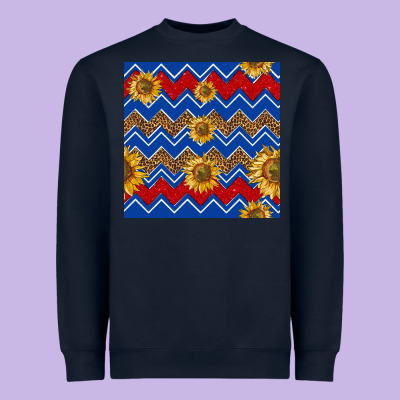 4th Of July Sunflower Seamless  Pattern Heavyweight Sweatshirt Designed By Bundleandbundleshop