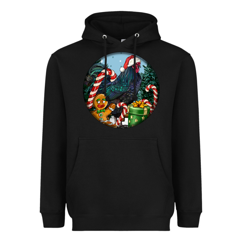 Jersey Giant Rooster Christmas Heavyweight Hoodie by LillyAllenDesigns | Teevron