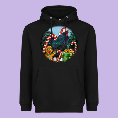 Jersey Giant Rooster Christmas Heavyweight Hoodie Designed By Lillyallendesigns