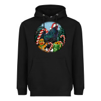 Black jersey giant rooster christmas Heavyweight Hoodie - LillyAllenDesigns