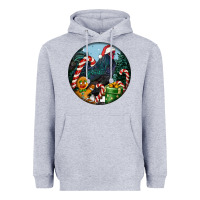 Heather Grey jersey giant rooster christmas Heavyweight Hoodie - LillyAllenDesigns