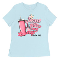 Baby Blue jesus fills my cup Ladies Tee - JahusDesignShop