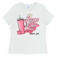 White jesus fills my cup Ladies Tee - JahusDesignShop
