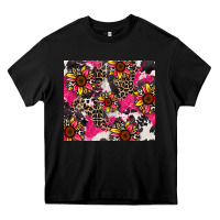 Black sunflower cowhide Heavy Core Tee - Zillion Design Studio