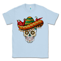 Dusty Blue cinco de mayo sombrero skull Classic Tee - BarkalooDesign