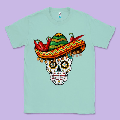 Cinco De Mayo Sombrero Skull Classic Tee Designed By Barkaloodesign