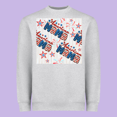 American Mama Seamless Pattern Heavyweight Sweatshirt Designed By Bundleandbundleshop