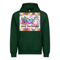 Forest Green peace loeve unicorns Urban Hoodie - CowGirlArtShop