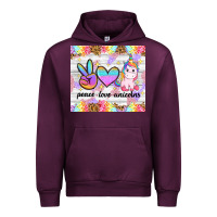 Mauve Wine peace loeve unicorns Urban Hoodie - CowGirlArtShop