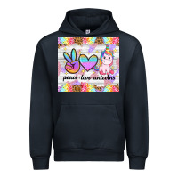 Navy peace loeve unicorns Urban Hoodie - CowGirlArtShop