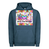 Pigment Midnight Navy peace loeve unicorns Urban Hoodie - CowGirlArtShop