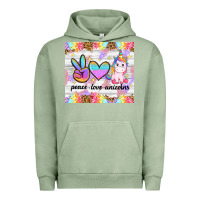 Pigment Oil Green peace loeve unicorns Urban Hoodie - CowGirlArtShop