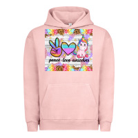 Pigment Salmon peace loeve unicorns Urban Hoodie - CowGirlArtShop
