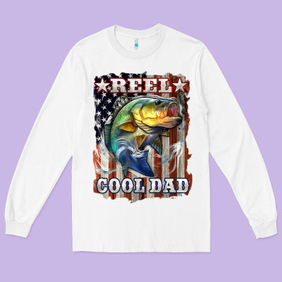 Reel Cool Dad Bass Long Sleeve Tee Designed By Lillyallendesigns