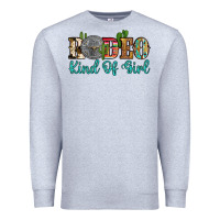 Heather Grey rodeo kind of girl Premium Sweatshirt - Artiststas