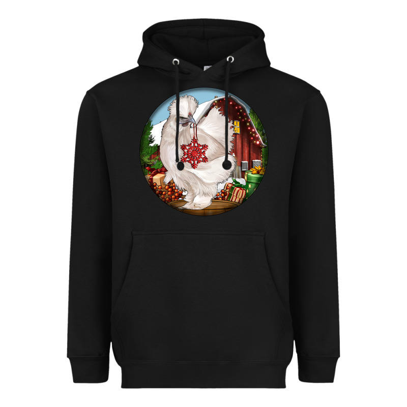 Silkie Chicken Christmas Heavyweight Hoodie by LillyAllenDesigns | Teevron