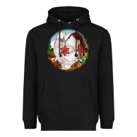 Black silkie chicken christmas Heavyweight Hoodie - LillyAllenDesigns