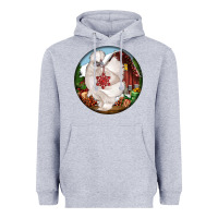 Heather Grey silkie chicken christmas Heavyweight Hoodie - LillyAllenDesigns