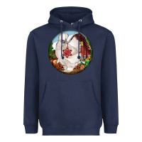 Navy silkie chicken christmas Heavyweight Hoodie - LillyAllenDesigns
