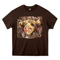 Chocolate Brown leopard cow Heavy Core Tee - Zillion Design Studio