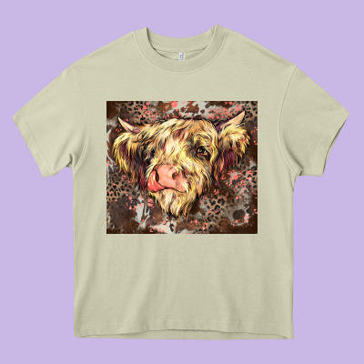 Leopard Cow Heavy Core Tee Designed By Zillion Design Studio