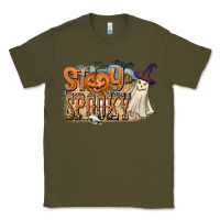 Army Green Stay Spooky Classic Tee - CowhideDigitalArt