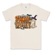 Natural Stay Spooky Classic Tee - CowhideDigitalArt