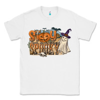 White Stay Spooky Classic Tee - CowhideDigitalArt