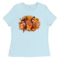 Baby Blue Fall sneaker and heel afro woman Ladies Tee - RanaPortraitStore