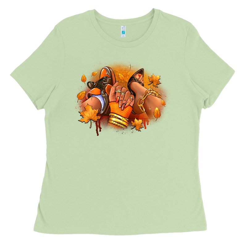 Fall Sneaker And Heel Afro Woman Ladies Tee by RanaPortraitStore | Teevron