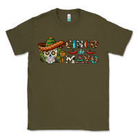Army Green cinco de mayo skull Classic Tee - BarkalooDesign