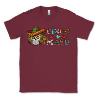 Burgundy cinco de mayo skull Classic Tee - BarkalooDesign
